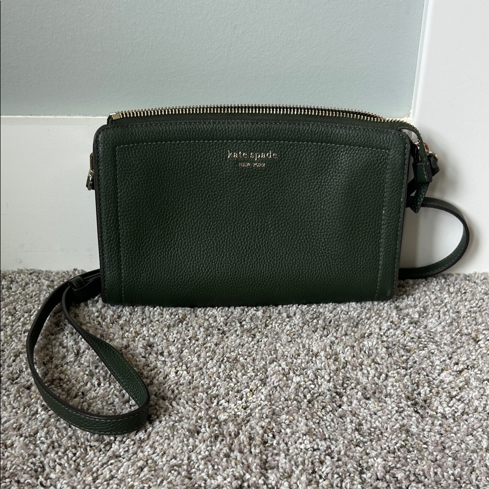 Kate Spade Forest Green Leather Crossbody